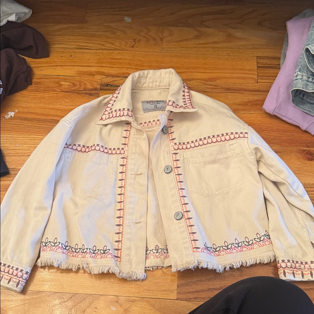 Embroidered Beige Jacket